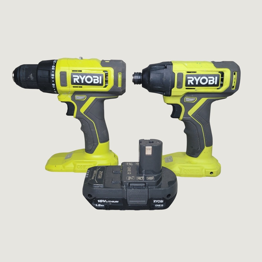 Ryobi ONE+ 18V Drill Driver PCL206 Impact Driver PCL235 Battery PBP002 Set